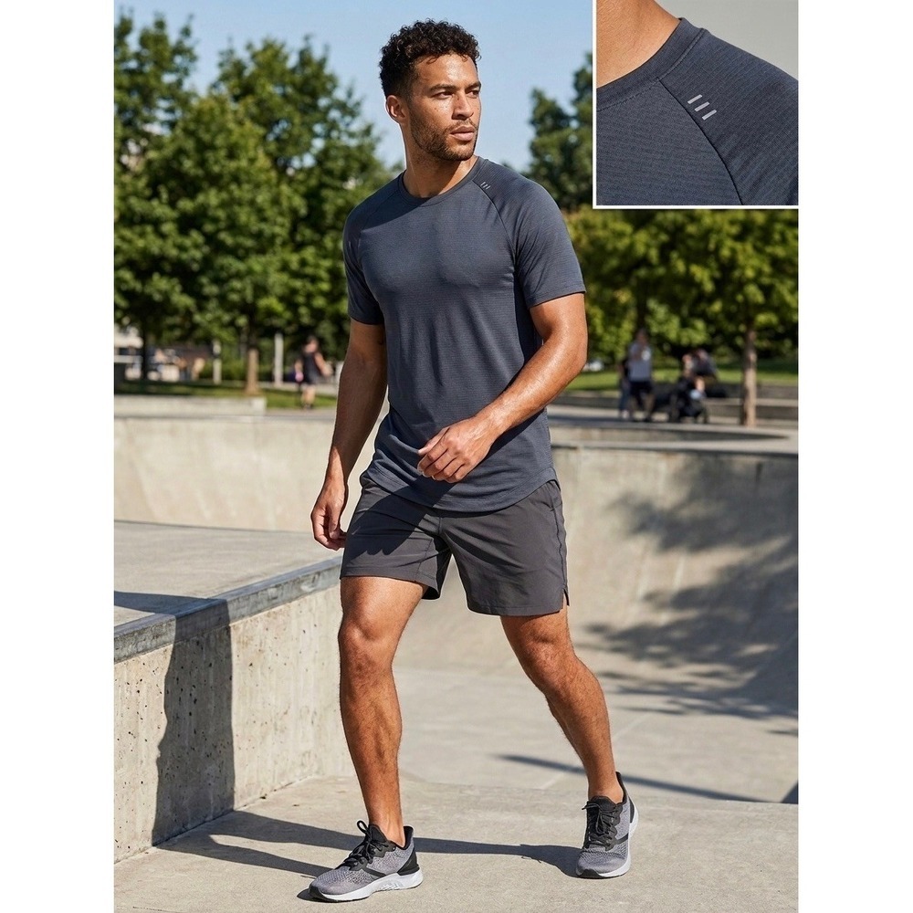 Lululemon Metal Vent Tech Short Sleeve Shirt Navy Blue Training Top Mens